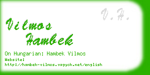 vilmos hambek business card